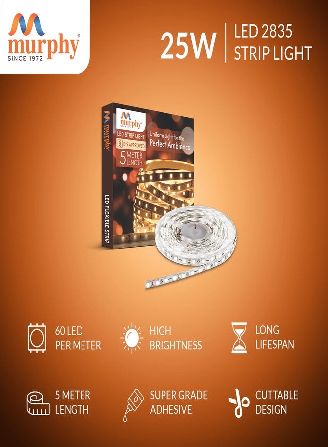 Murphy 25W LED Strip 2835 Cove Light 5 Metre (Cool White, Pack of 1) with Driver - Image 2